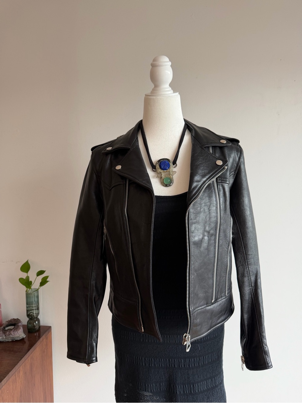 Black Leather Biker Jacket